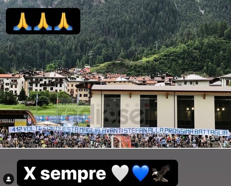 Mesaj emoționant al lazialilor pentru Ștefan Radu! Banner de peste 40 de metri pentru fotbalistul român