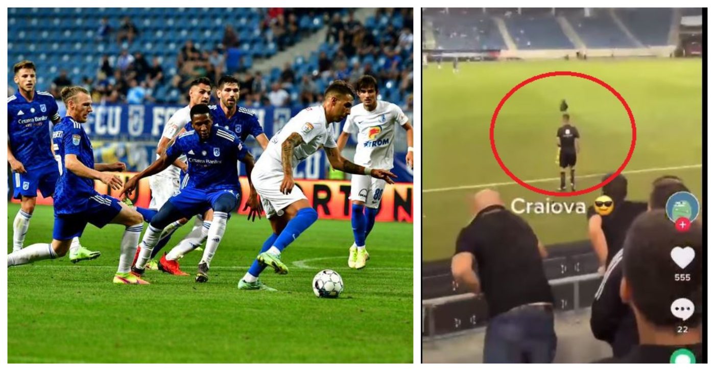 S-a aruncat cu pantoful după arbitru! Scene incredibile surprinse la FC U Craiova 1948 – Farul Constanța. Imaginile nu s-au văzut la TV | FOTO