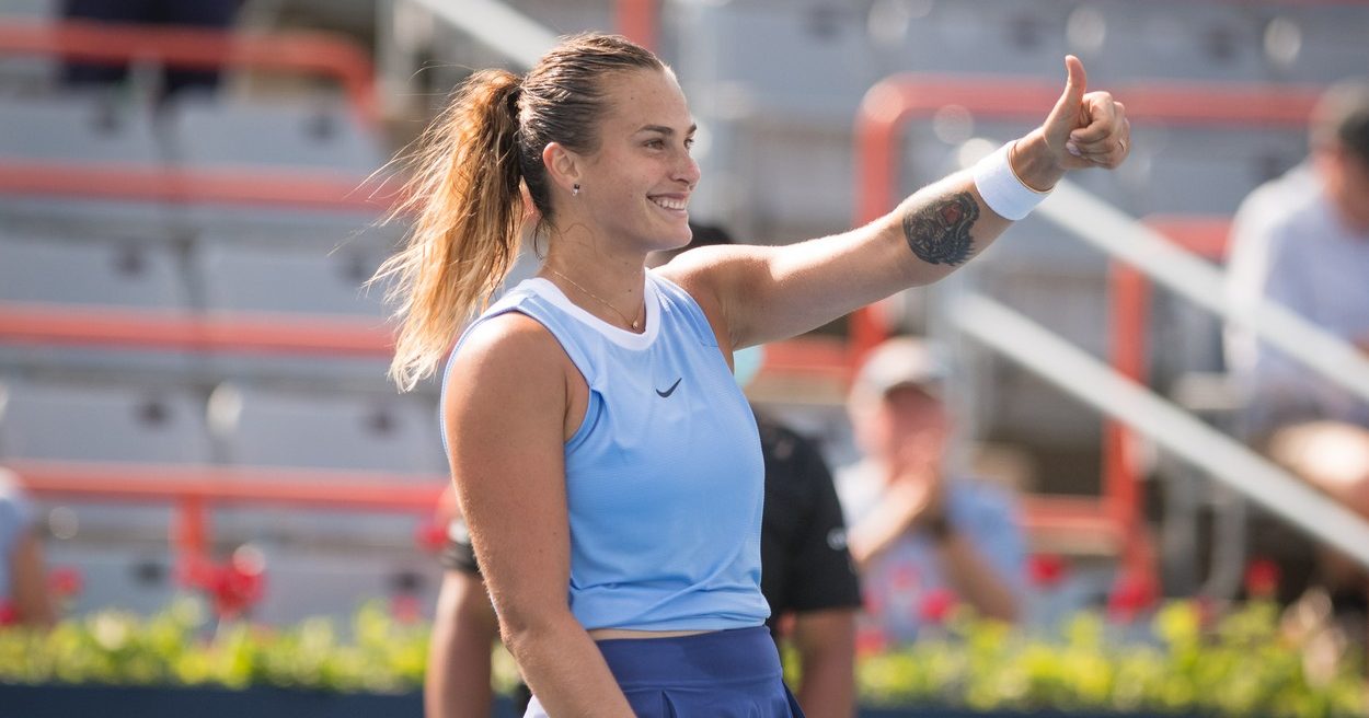 Faza săptămânii în tenis! Aryna Sabalenka a făcut cel mai tare șpagat la turneul de la Montreal | VIDEO