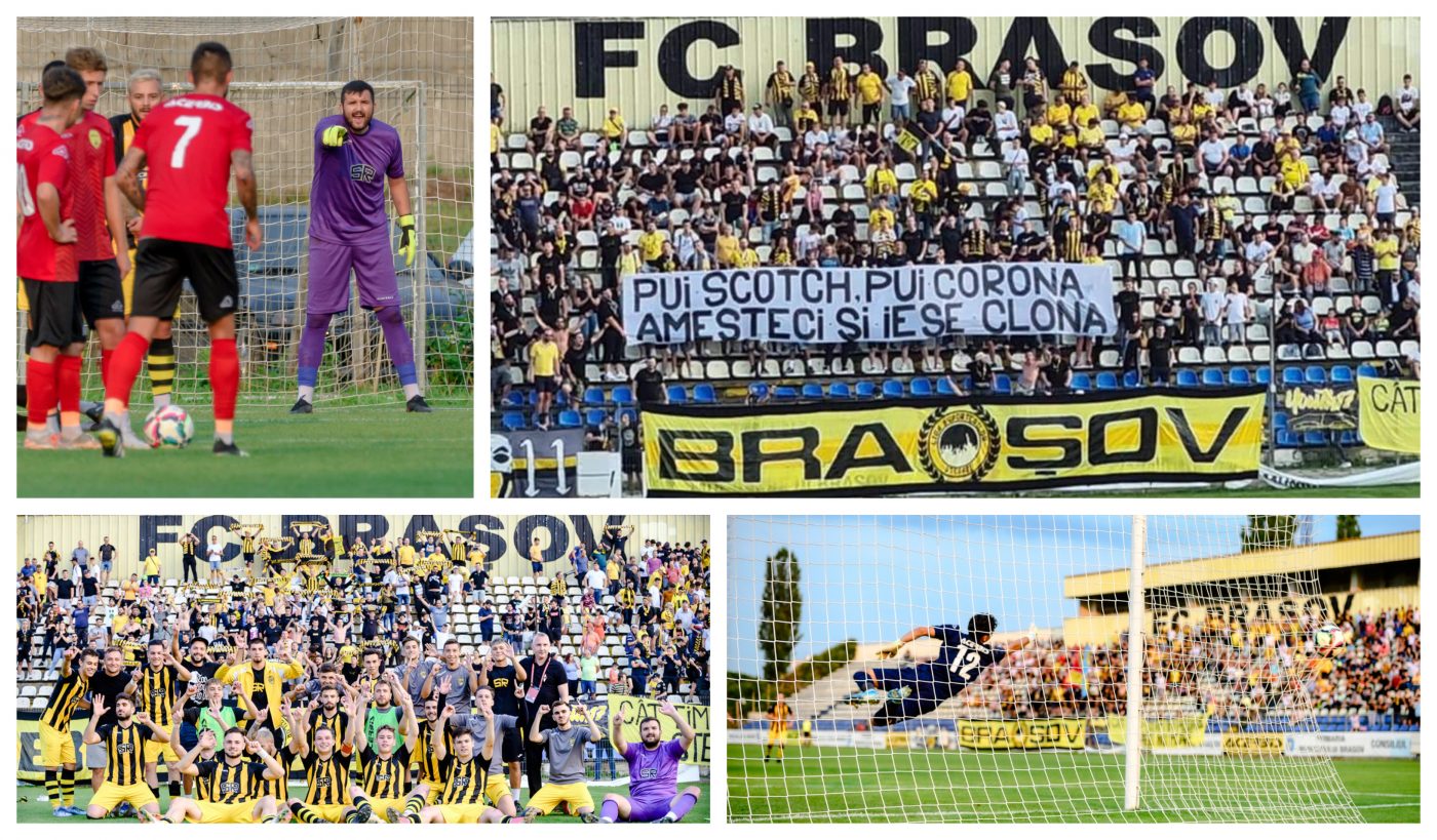 Reacțiile portarului care a marcat senzațional, Tiberiu Ghioane și Ilie Stan, după meciul în care echipa suporterilor stegari a învins-o pe cea a primăriei Brașov