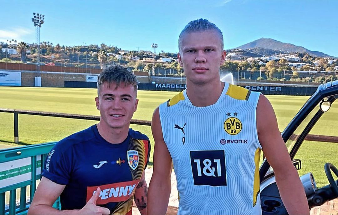 Jucătorii României U21 s-au pozat cu Erling Haaland, în cantonamentul din Spania | FOTO