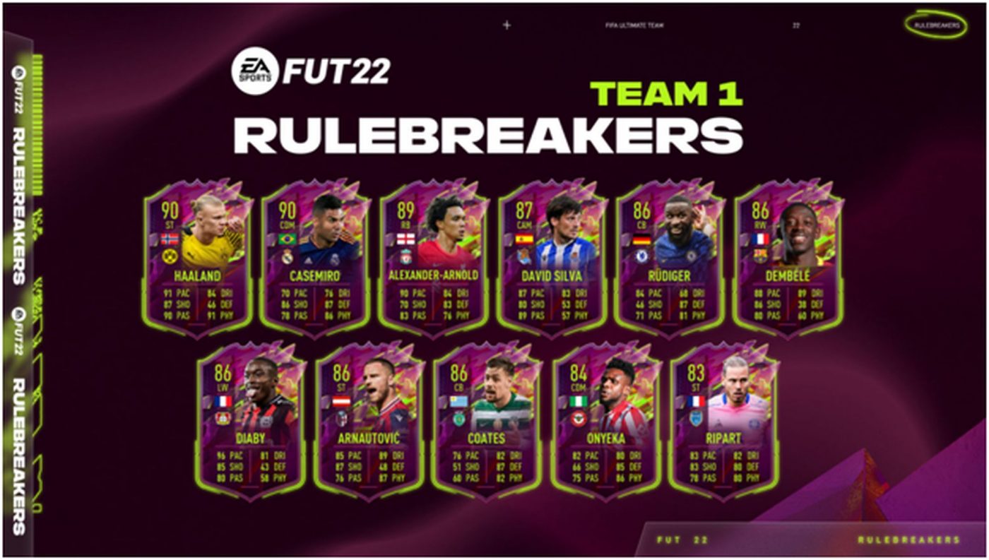 Seria Rulebreakers și-a făcut apariția în FIFA 22! Ce jucători are în componența prima echipă oferită de EA Sports