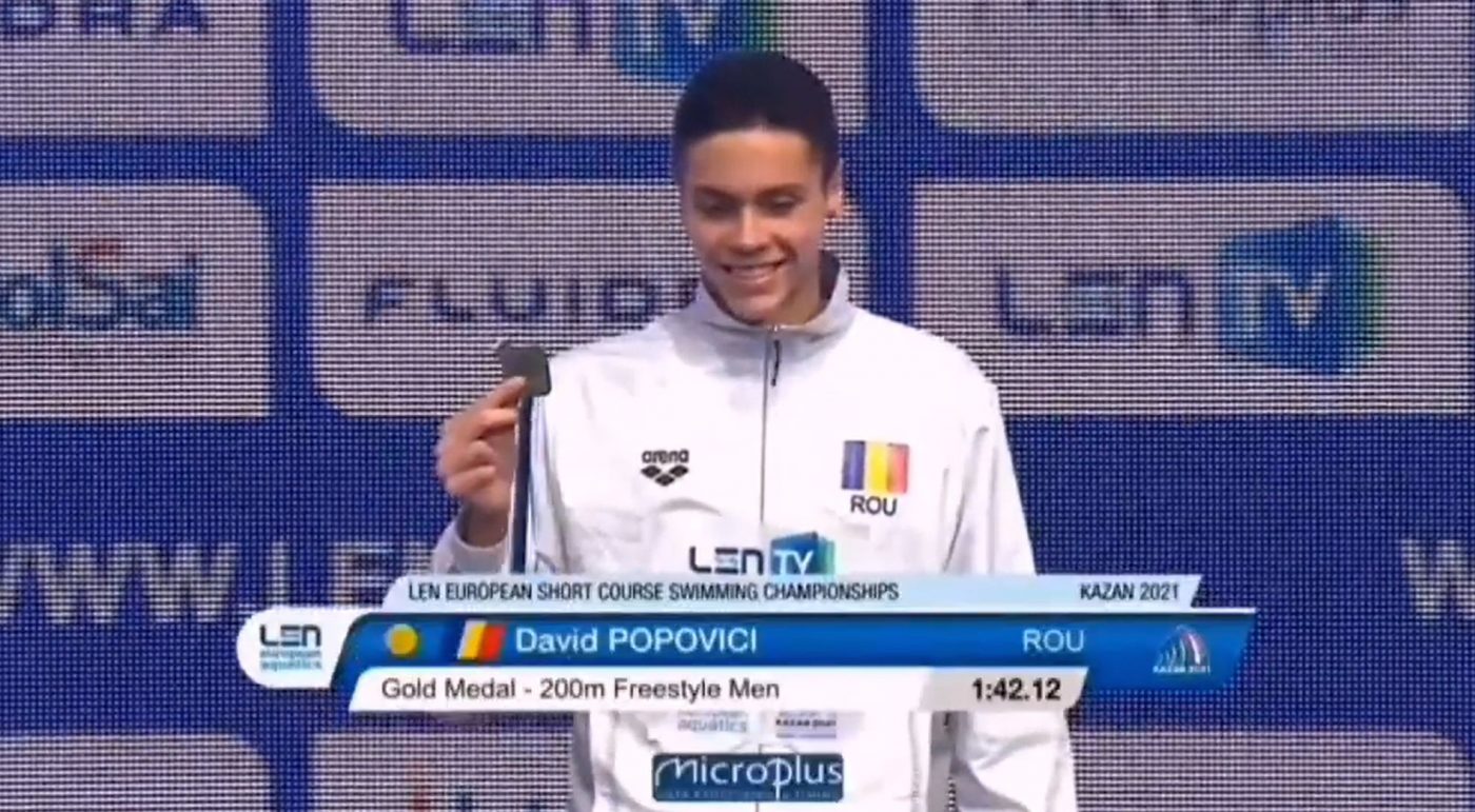 Prima reacție a lui David Popovici după ce a devenit campion european! România n-a reușit asemenea performanță niciodată! + Imagini VIDEO din momentul imnului