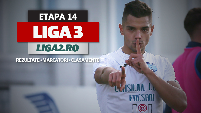 Liga 3, etapa 14 | CSM Reșița și CSM Râmnicu Sărat au marcat câte opt goluri, Minaur – șapte, Slatina și Pucioasa – ”doar” câte șase. SC Oțelul s-a impus în derby-ul cu Focșani, CS Hunedoara a trecut lejer de Bistrița