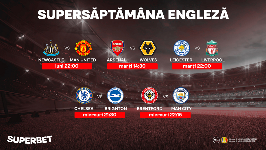 SuperSăptămâna engleză: SuperPariuri, SuperAvantaj şi SuperCote. Ultimele meciuri din 2021 din Premier League