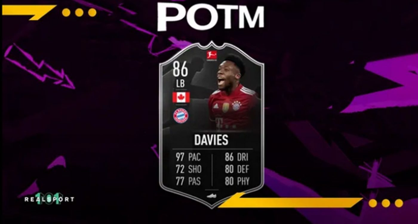 POTM Alphonso Davies deține unul dintre cele mai rapide carduri în FIFA 22! Ce atribute are fundașul stânga