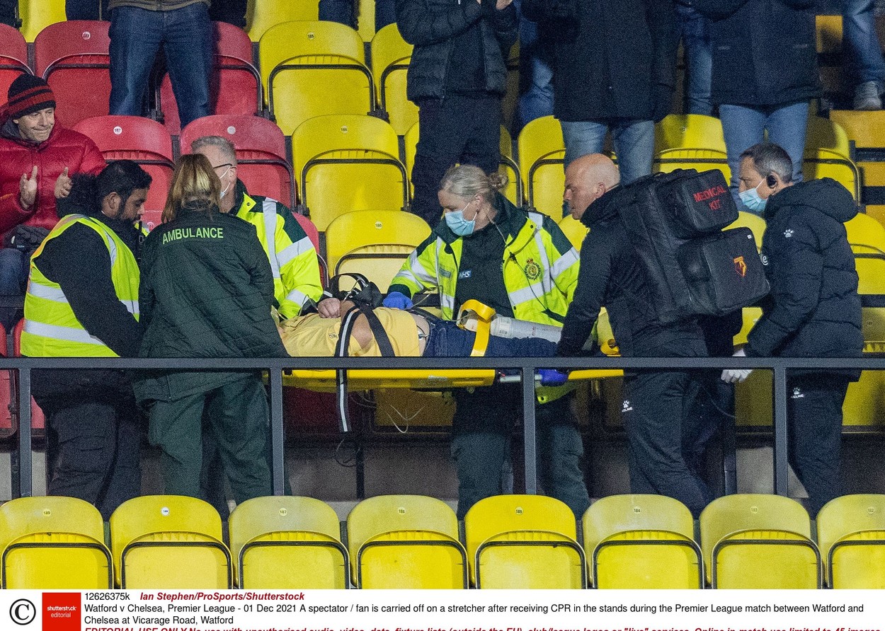 Un fan a făcut infarct în timpul meciului Watford – Chelsea! Partida a fost întreruptă | FOTO