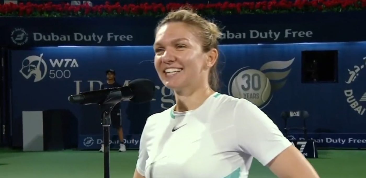 Simona Halep, pusă pe glume după ce a învins-o pe Gabriela Ruse în optimi la Dubai: „Ce bătrână sunt!” VIDEO