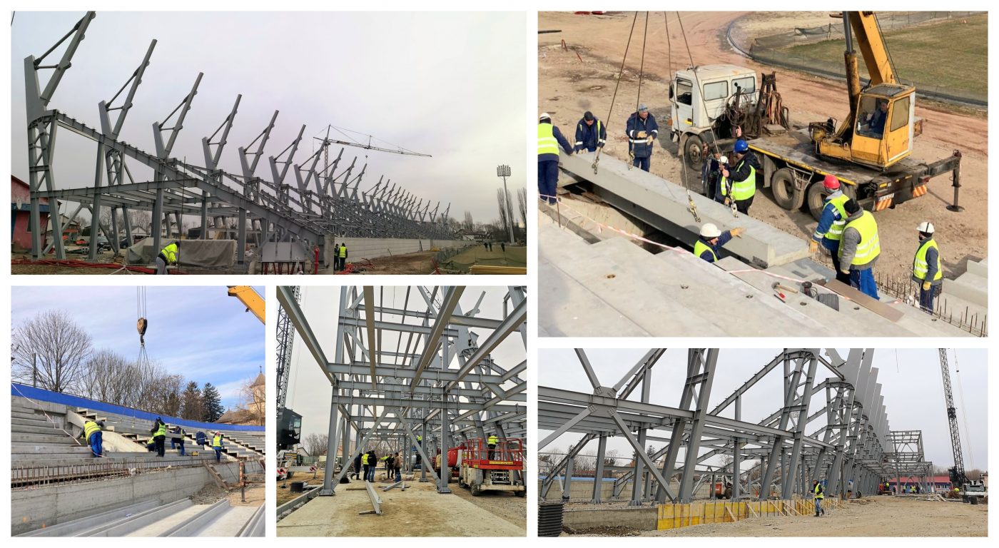 Noi imagini de pe șantierul de 10 milioane de euro al stadionului din Târgoviște. Primarul Stan: „Cu ajutorul lui Dumnezeu, Chindia va juca un meci acasă în acest sezon”
