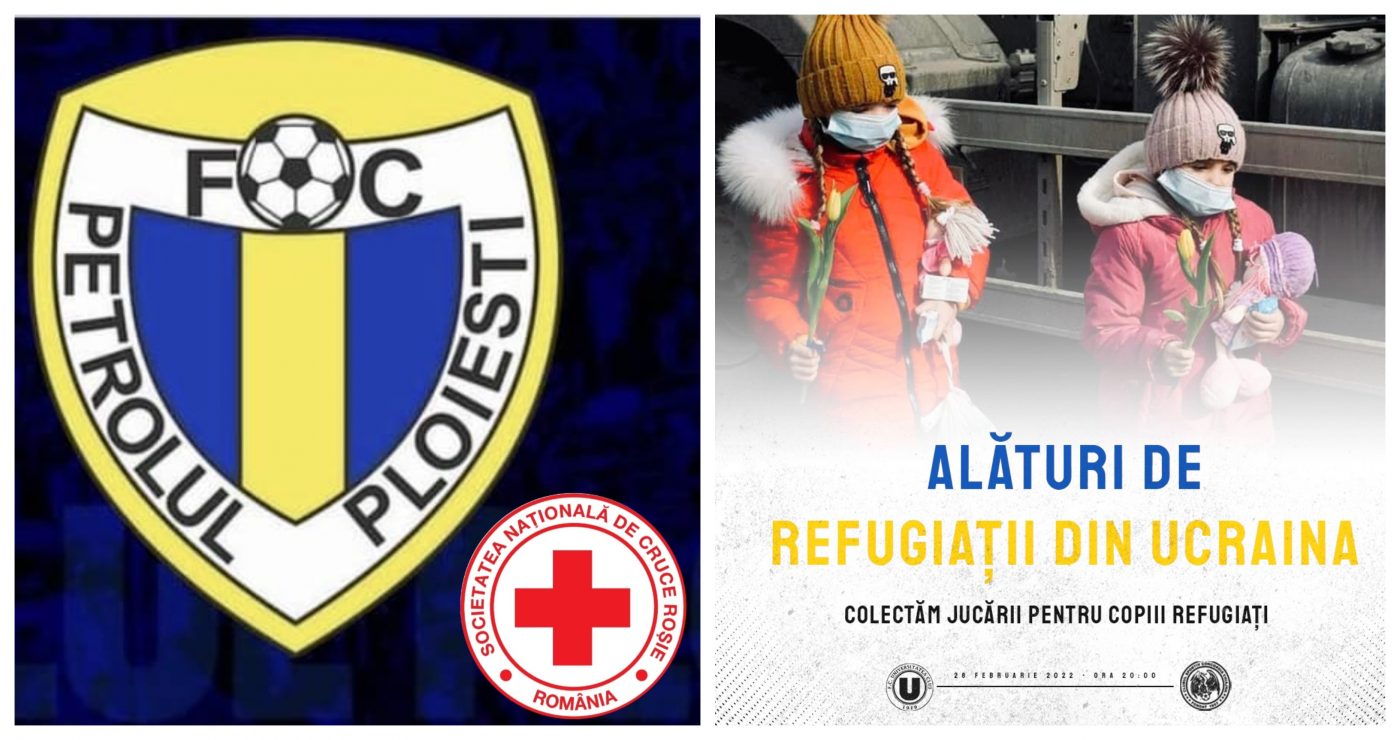 Petrolul și ”U” Cluj au demarat campanii prin care să ajute Ucraina sau refugiați din țara vecină invadată de Rusia. Anunțurile celor două cluburi pentru suporteri