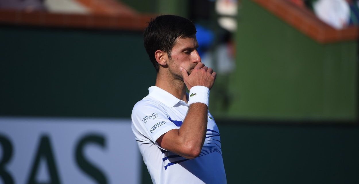 Novak Djokovic, dat de gol printr-un gest incredibil! Ce au putut scrie organizatorii lângă fotografia sârbului din complexul de la Indian Wells, deși acesta nu s-a retras încă din competiție | FOTO