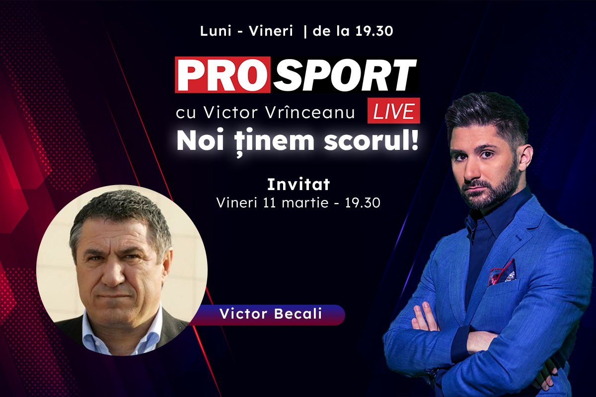 ProSport Live, o nouă ediție premium pe prosport.ro! Victor Becali vorbește despre cele mai importante subiecte din fotbal!