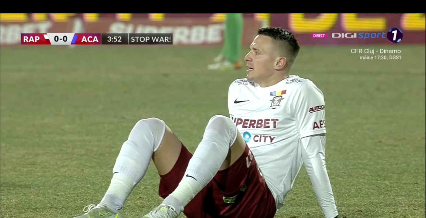 Rapid – Academica Clinceni 0-0, Live Video Online, în etapa cu numărul 30 a Ligii 1. Primele probleme pentru Adrian Mutu: Jakub Vojtus s-a accidentat în minutul 4 și a cerut să fie înlocuit!