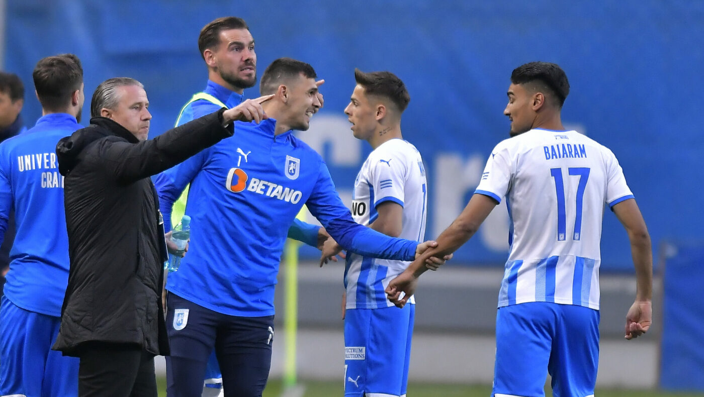 Laurențiu Reghecampf, dat de gol de Ștefan Baiaram după ce Universitatea Craiova a câștigat greu cu Voluntari. „Ăsta a fost obiectivul, nu să marcăm goluri multe!”
