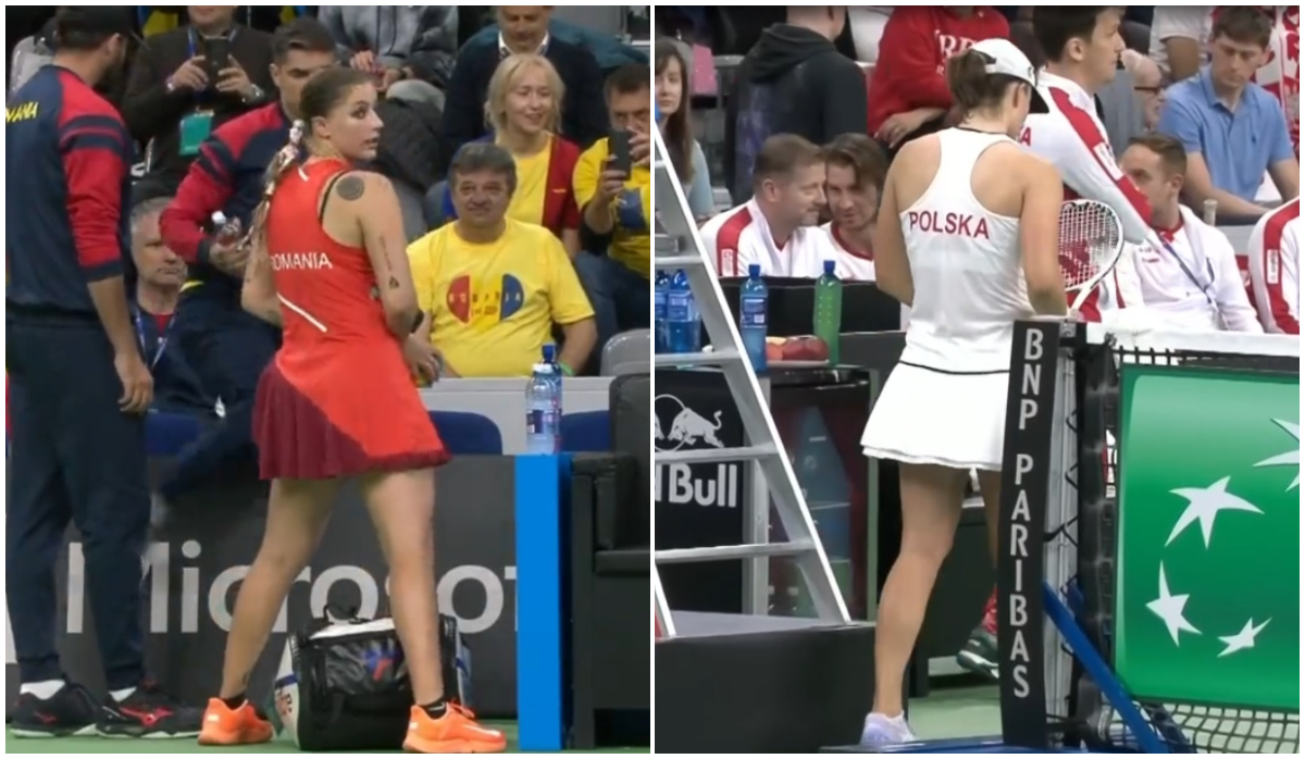 Cum a încercat Andreea Prisacariu să o enerveze pe Iga Swiatek! Gest plin de tupeu al româncei după ce a pierdut setul cu 6-0 | FOTO