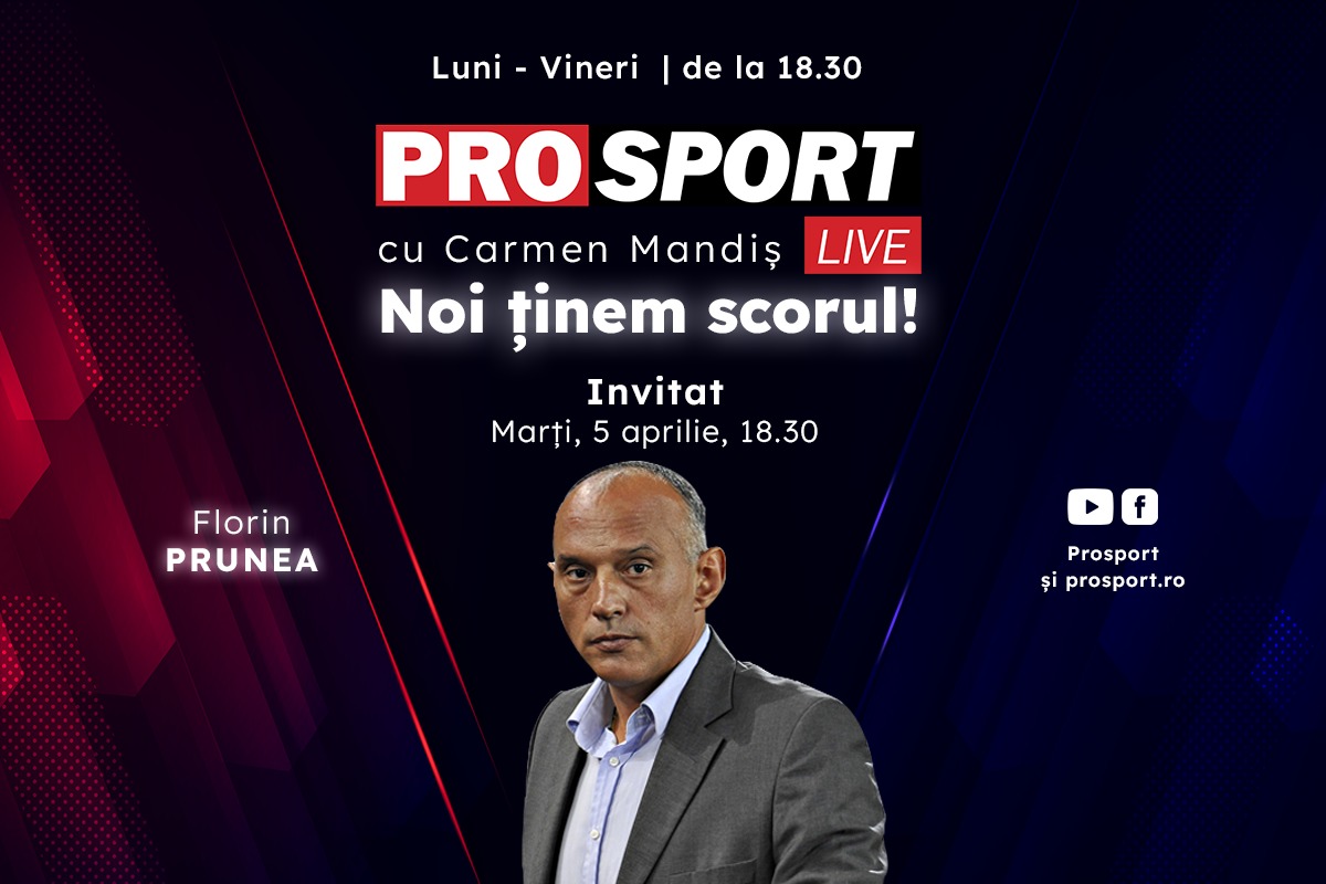 ProSport Live, o nouă ediție pe prosport.ro! Florin Prunea vorbește despre lupta la titlu din Liga 1 și despre situația prin care trece Dinamo!