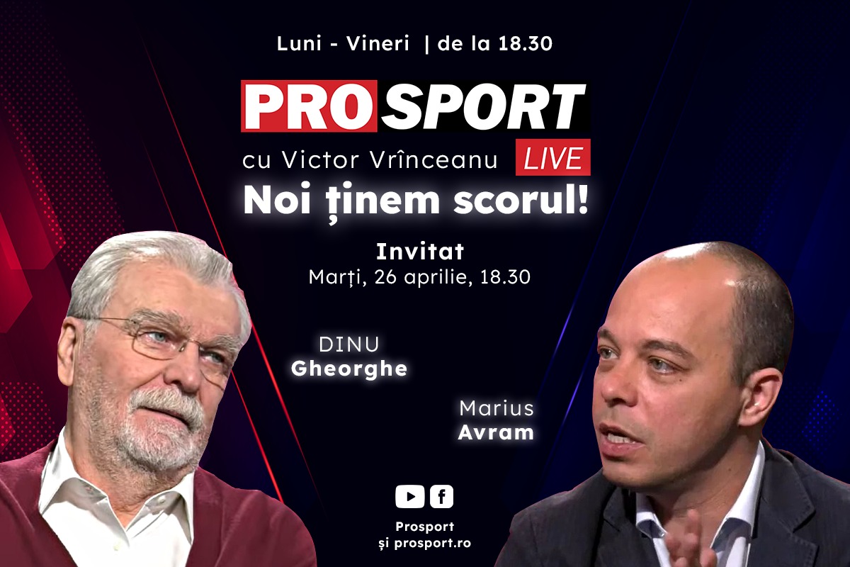 ProSport Live, o nouă ediție pe prosport.ro! Dinu Gheorghe și Marius Avram discută despre lupta pentru titlu din Liga 1!