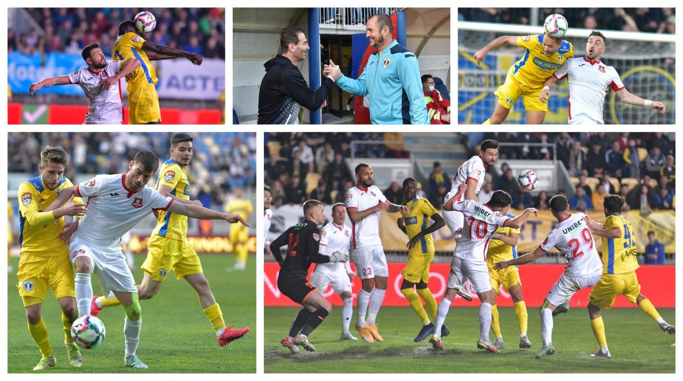 ”Dreptunghiul verde” de pe ”Ilie Oană”, transformat în tablă de șah! Primele clasate Petrolul și FC Hermannstadt, zgârcite cu fotbalul