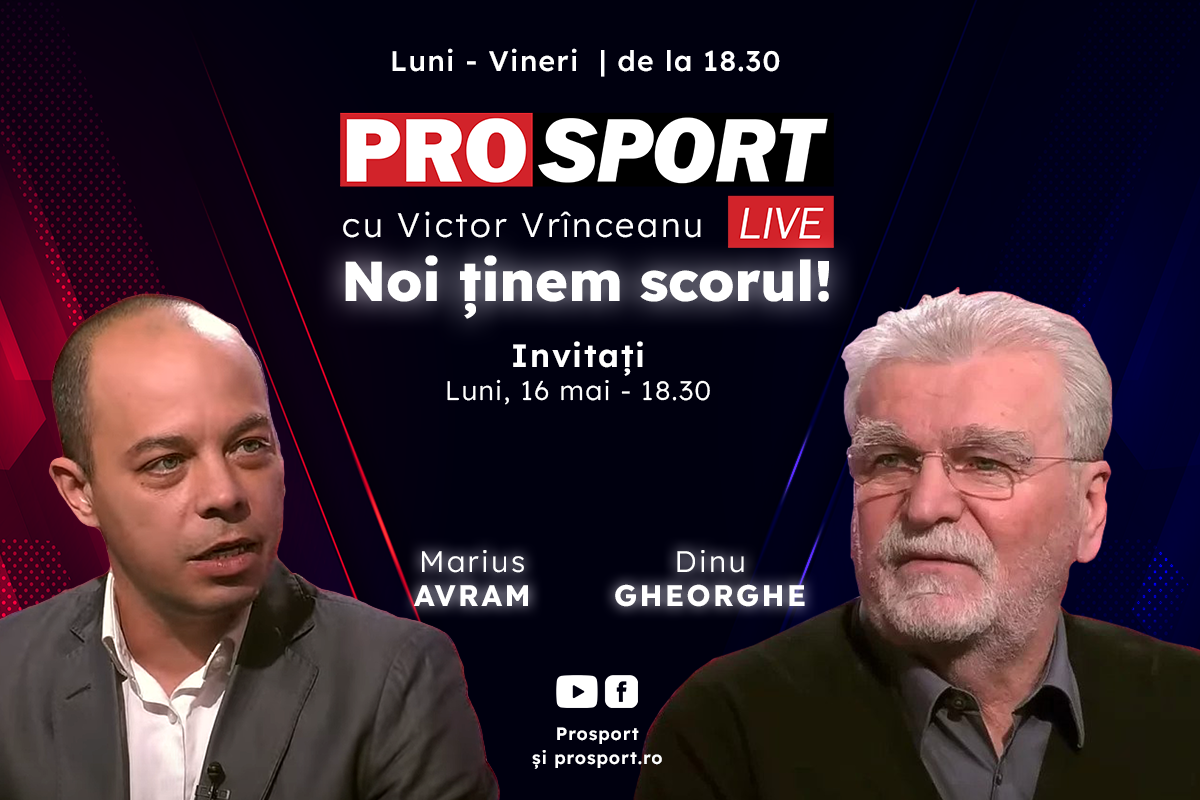 ProSport Live, o nouă ediție premium pe prosport.ro! Dinu Gheorghe și Marius Avram vorbesc despre noul titlu de campioană câștigat de CFR în fața celor de la FCSB!