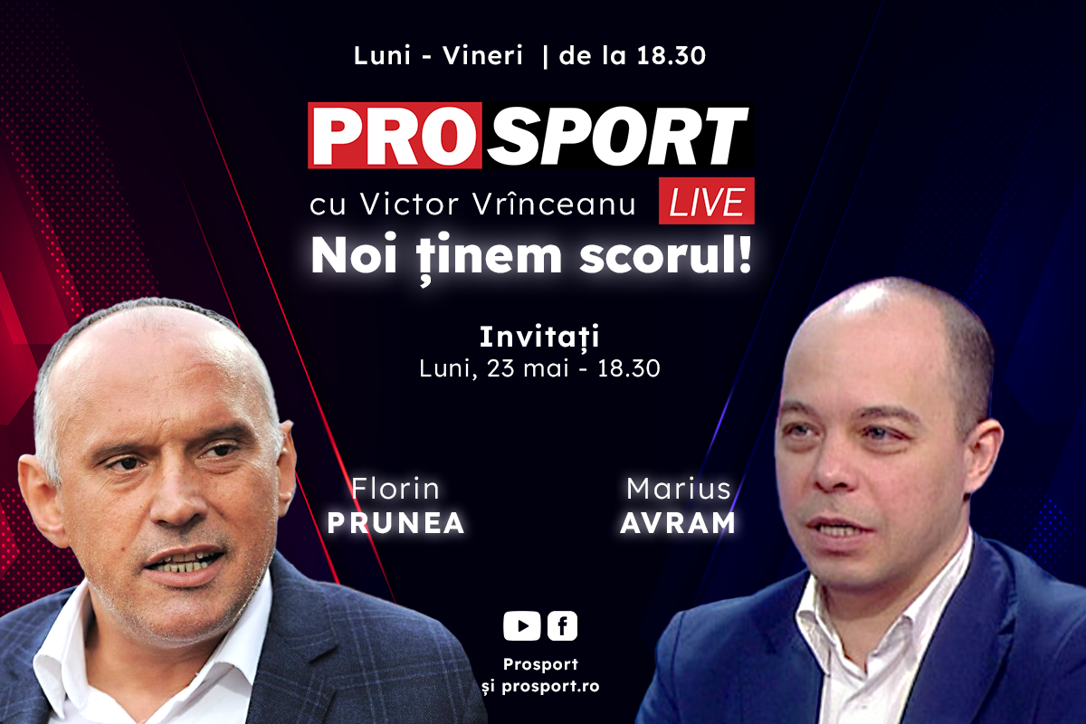 ProSport Live, o nouă ediție premium pe prosport.ro! Florin Prunea și Marius Avram vorbesc despre catastrofa de la Dinamo și despre cele mai noi informații din fotbal