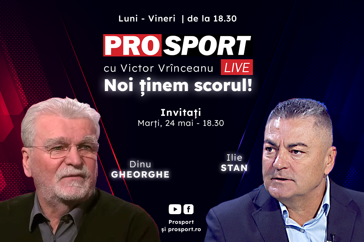 ProSport Live, o nouă ediție pe prosport.ro! Dinu Gheorghe și Ilie Stan discută despre șansele lui Dinamo de a rămâne în Liga 1 și despre ultimele noutăți de la FCSB și CFR!
