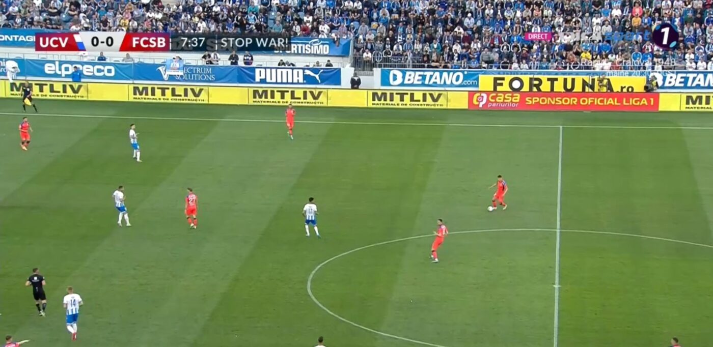 Universitatea Craiova – FCSB 0-0, Live Video Online, în etapa cu numărul 8 din play-off-ul Ligii 1. Egalitate în derby după 45 de minute! Pauză pe „Ion Oblemenco”