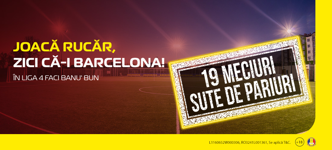 ADVERTORIAL | Baraj pentru Liga 3! Te distrezi cu 38 de echipe cu nume amețitoare și sute de cote câștigătoare!