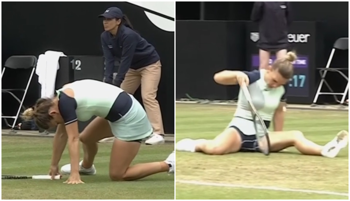Panică în timpul semifinalei Simona Halep – Beatriz Haddad de la Birmingham! Românca a cerut oprirea meciului după ce a căzut de două ori | FOTO