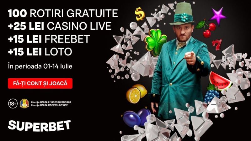 Bonus Superbet fără depunere de 55RON + 100 FREESPINS (P)