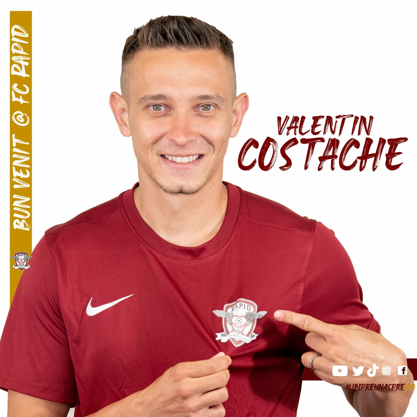 ProSport, confirmat! Rapid face un nou transfer pentru titlu: Valentin Costache a fost prezentat în Giulești!