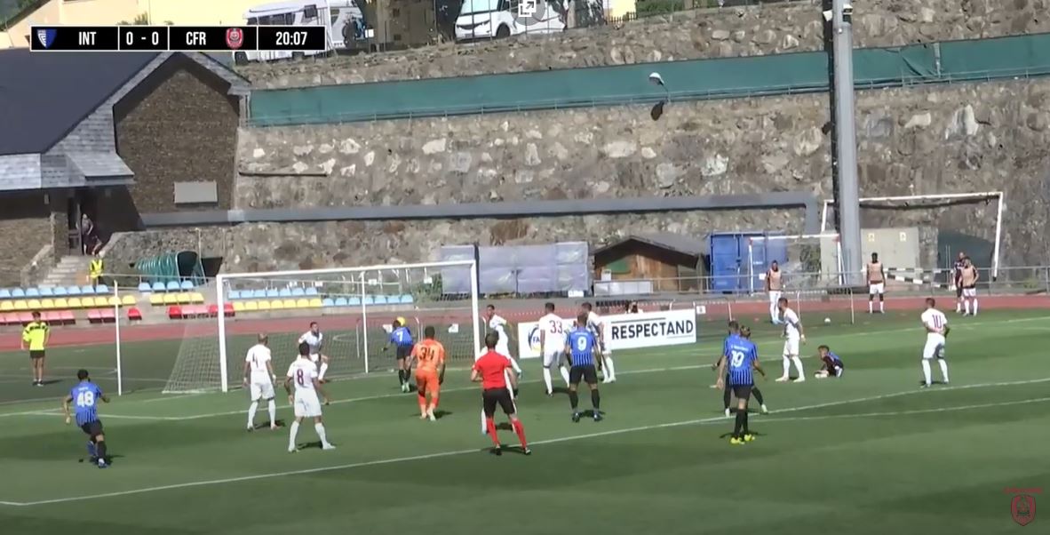 Cristi Bălgrădean, gafă incredibilă în fața amatorilor de la Inter d’Escaldes! Golul de cascadorii râsului luat de CFR Cluj | VIDEO