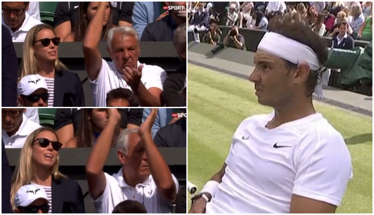 Scene de necrezut la Wimbledon! Tatăl și sora lui Rafael Nadal i-au făcut semne disperate să iasă de pe teren, dar spaniolul a continuat meciul și s-a calificat în semifinale | VIDEO