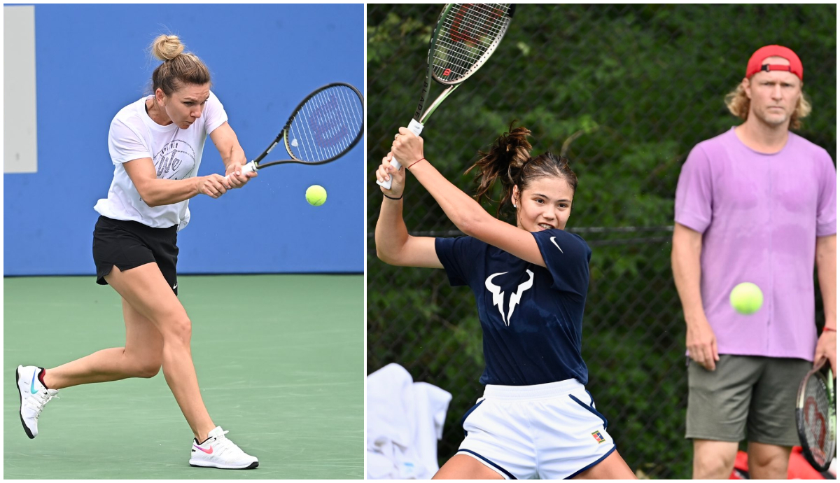 Momente tensionate la antrenamentul pe care Simona Halep și Emma Răducanu l-au efectuat împreună! Antrenorul rus al britanicei a supravegheat totul la Washington | VIDEO