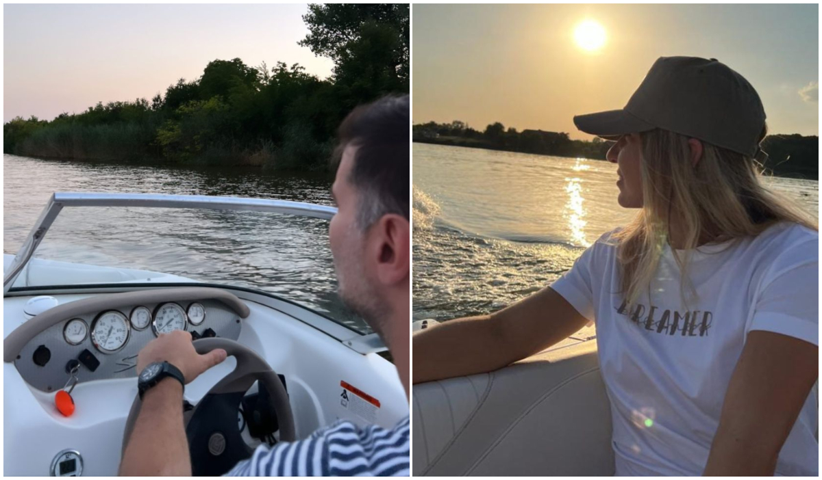 Toni Iuruc s-a făcut căpitan de barcă de dragul Simonei Halep! Imagini senzaționale cu cei doi îndrăgostiți pe Lacul Snagov | FOTO