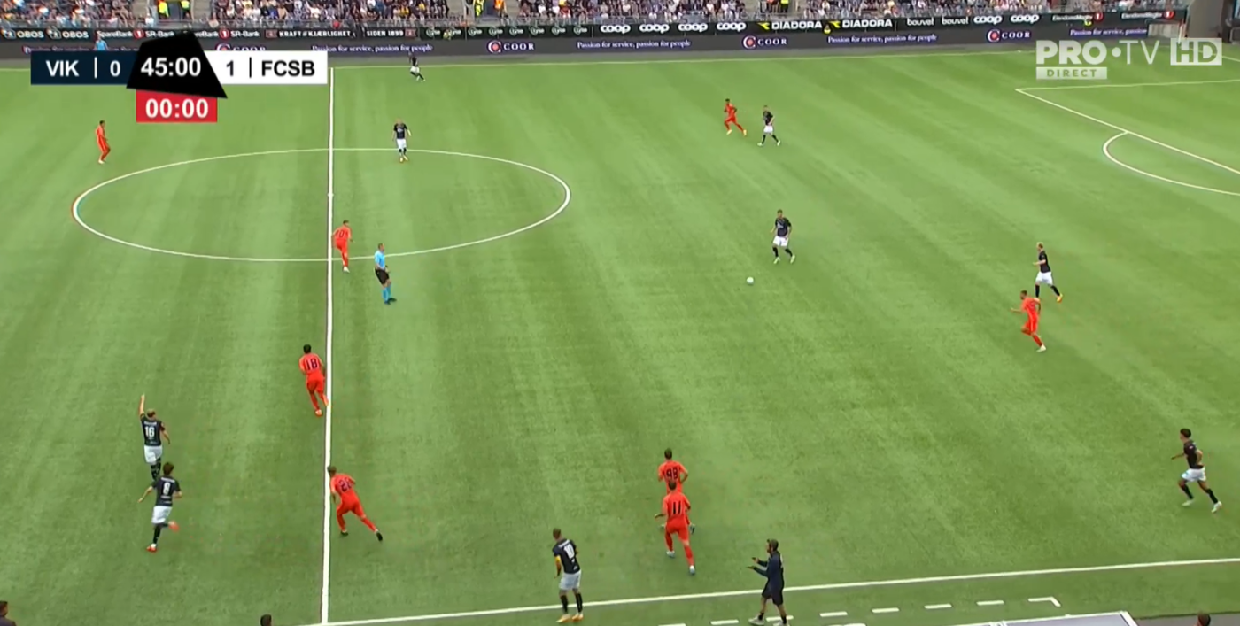 Gafă după gafă pe grafica TV din Norvegia! Ce a apărut pe ecranele milioanelor de spectatori care urmăresc în direct Viking – FCSB, după ce Edjouma a deschis scorul