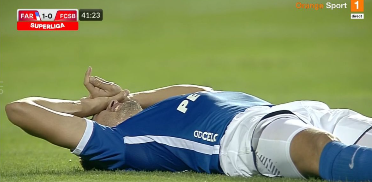 Dragoș Nedelcu a ieșit în lacrimi de pe teren. Mijlocașul Farului s-a accidentat și a început să strige de durere în meciul cu FCSB