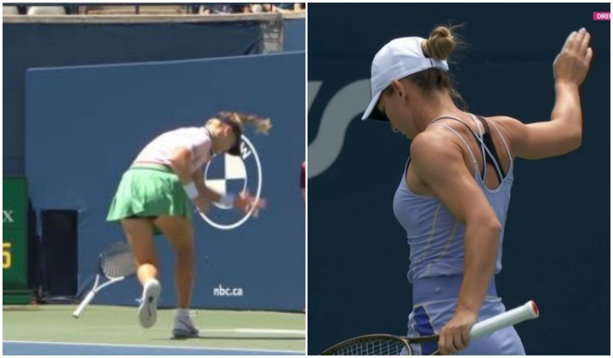 Jil Teichmann, gest necontrolat în fața Simonei Halep la Toronto! Elvețianca a fost sancționată de arbitra de scaun | FOTO