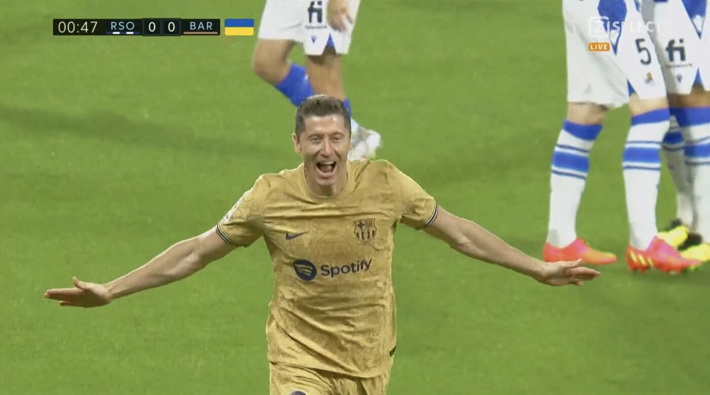 Robert Lewandowski, la înălțime și în tricoul Barcelonei! A marcat după 43 de secunde, izbutind apoi dubla chiar de ziua lui | VIDEO
