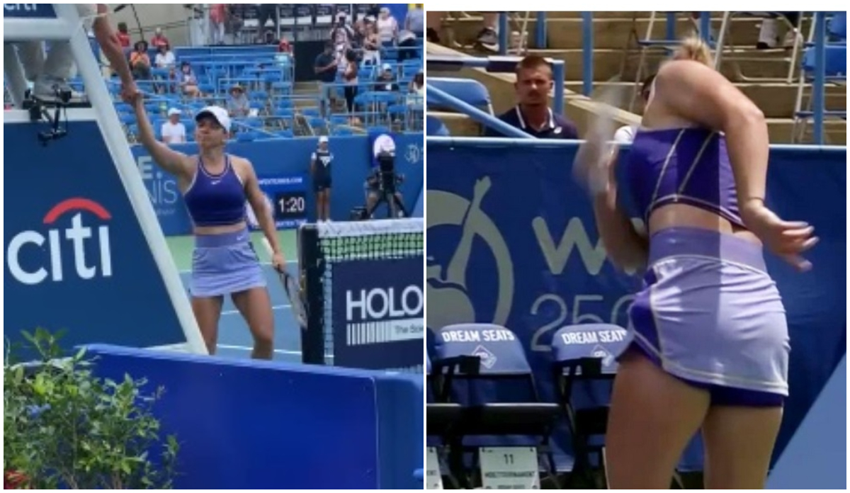 Simona Halep, enervată de mai multe lucruri în semifinala cu Jessica Pegula de la Toronto! Arbitra i-a avertizat pe spectatori după ce românca a dat cu racheta de pământ | VIDEO