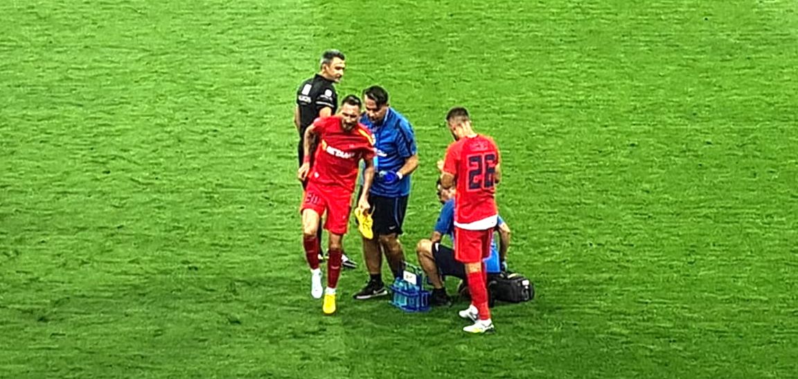 Alertă la FCSB! Bogdan Rusu s-a accidentat în meciul cu Hermannstadt, la scurt timp după ce Gigi Becali a anunțat transferul lui Andrea Compagno