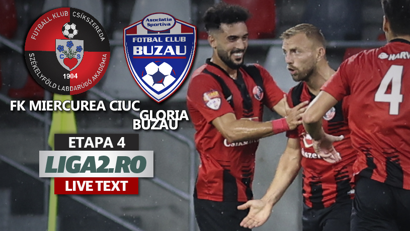 FK Miercurea Ciuc învinge Gloria Buzău într-un meci spectaculos, cu cinci goluri. Echipa lui Dican leagă două victorii, cea a lui Pustai pierde primul joc în acest sezon
