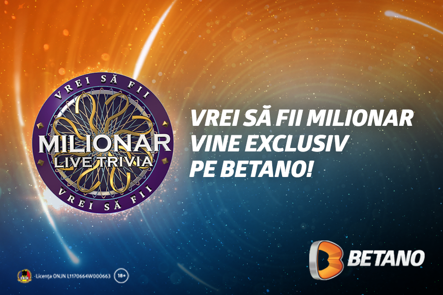 Vrei să fii milionar se întoarce pe Betano cu 6 ediții săptămânale și premii totale de 1.000.000 lei!