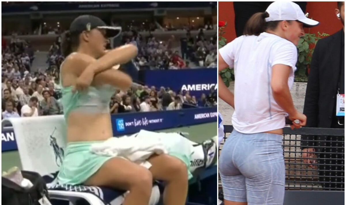 Momentul în care Iga Swiatek și-a schimbat tricoul chiar pe teren la US Open a stârnit comentarii aprinse! Cameramanul, certat de fani: „Un idiot!” VIDEO