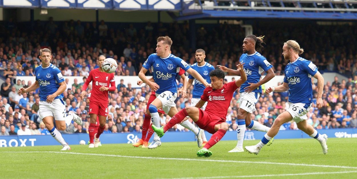 Moment inedit la meciul dintre Everton și Liverpool! Suporterii „cormoranilor” au afișat steagul Stelei pe stadion | FOTO