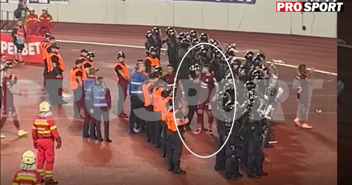 Noi imagini care îl incriminează pe Cristi Săpunaru! Reacție necontrolată a căpitanului rapidist: îi dă peste mână unui jandarm, apoi îl îmbrâncește! | VIDEO EXCLUSIV
