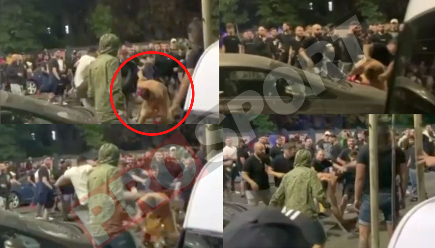 Imagini horror! Un fan al lui Dinamo, bătut cu bestialitate de mai mulți ultrași ai Stelei: a fost lovit cu brutalitate cu pumnii și cu picioarele | VIDEO EXCLUSIV