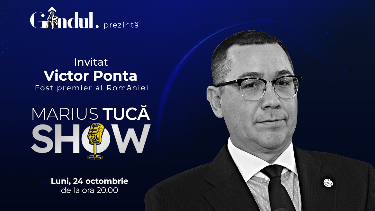 Marius Tucă Show începe luni, 24 octombrie, de la ora 20.00, live pe gândul.ro