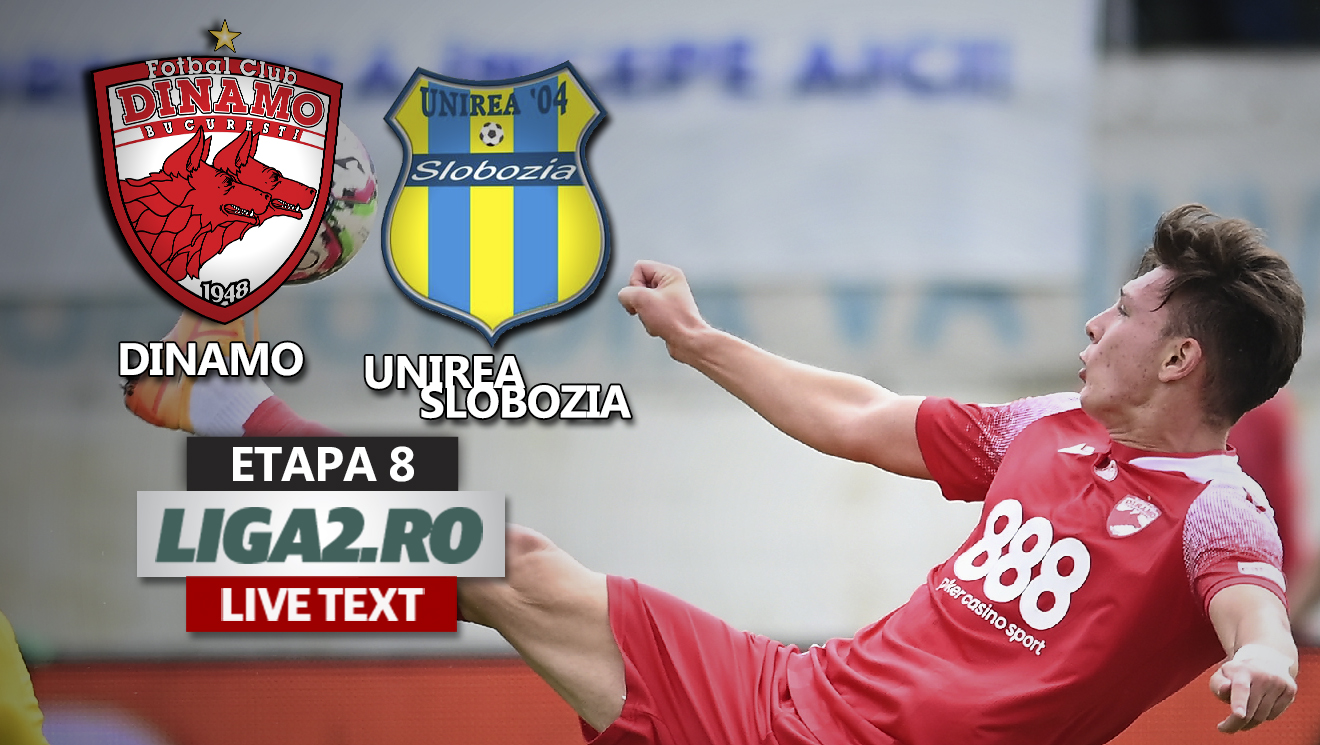 Dinamo – Unirea Slobozia se joacă ACUM. Iulian Roșu e eliminat la câteva secunde după ce intră pe teren