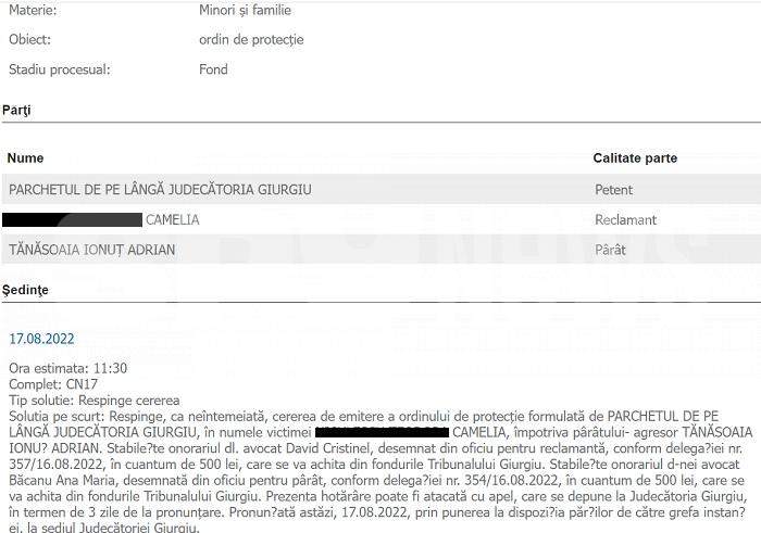 Ucigașul baschetbalistului de la Giurgiu a fost eliberat condiționat, iar acum și-ar fi agresat iubita! Decizia ireală a judecătorilor în dosarul în care s-a cerut ordin de protecție