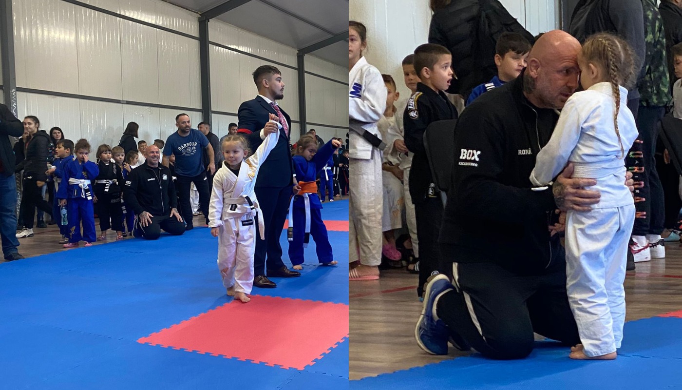 Imagini superbe cu fiica lui Cătălin Zmărăndescu! La doar 4 ani a câștigat primul ei concurs de jiu-jitsu brazilian: „Chiar dacă sunt tatăl ei, îmi spune domn’ profesor” | VIDEO EXCLUSIV